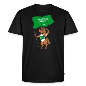 Saudi Arabia Fan Horse - Men's Premium Organic T-Shirt - black - Front - Nico (187cm)