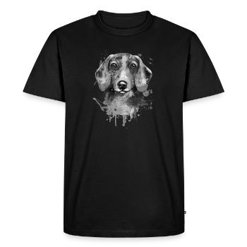 Illustration de teckel teckel teckel gris - T-shirt Premium bio Homme - noir - Devant - Nico (187cm)