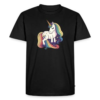 Licorne arc-en-ciel magique pour la rentrée scolaire - T-shirt Premium bio Homme - noir - Devant - Nico (187cm)