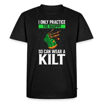 Bagpipe design for Scotland pride and bagpipes - Men's Premium Organic T-Shirt - black - Front - Nico (187cm)