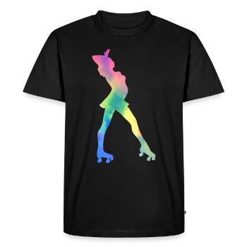 Fille patin à roues alignées patin à roues alignées - T-shirt Premium bio Homme - noir - Devant - Nico (187cm)
