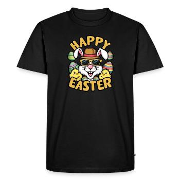 Lapin de Pâques en lunettes de soleil - T-shirt Premium bio Homme - noir - Devant - Nico (187cm)