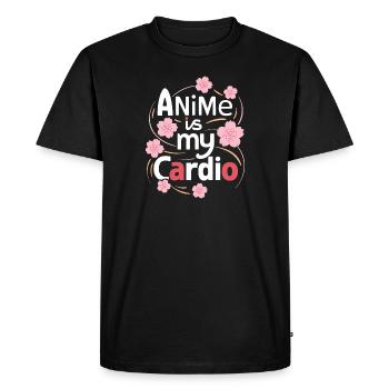 Anime Is My Cardio - Men's Premium Organic T-Shirt - black - Front - Nico (187cm)