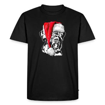 Père Noël géant Schnauzer chiens de Noël Wilsigns - T-shirt Premium bio Homme - noir - Devant - Nico (187cm)