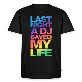 last_night_dj_dd - T-shirt Premium bio Homme - noir - Devant - Nico (187cm)