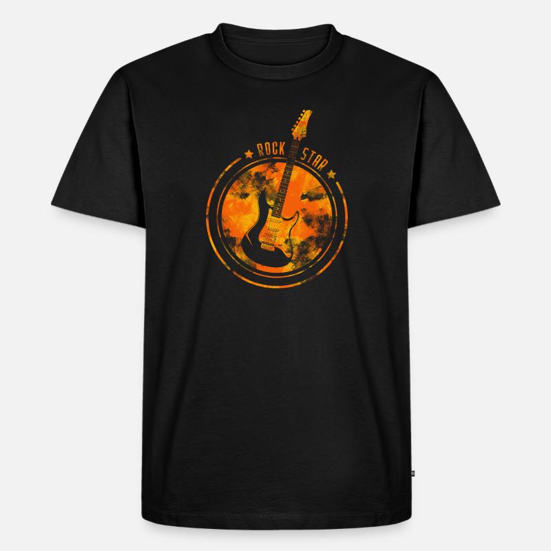 Orange - Männer Premium Bio T-Shirt - Schwarz