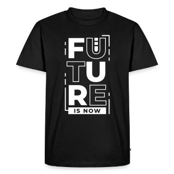 The Future is now the future is now saying - Men's Premium Organic T-Shirt - black - Front - Nico (187cm)