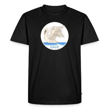 Le cygne « sauve les cygnes » Cygnes Nature Conservation Lac des cygnes - T-shirt Premium bio Homme - noir - Devant - Nico (187cm)