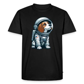 Beagle astronaut in space - Men's Premium Organic T-Shirt - black - Front - Nico (187cm)