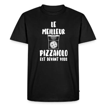Le meilleur pizzaiolo - T-shirt Premium bio Homme - noir - Devant - Nico (187cm)