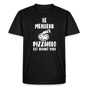 Le meilleur pizzaiolo - T-shirt Premium bio Homme - noir - Devant - Nico (187cm)