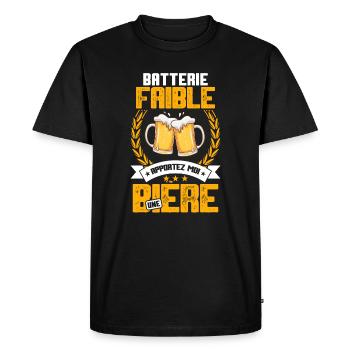 Cadeau Drôle Beauf Bière Humour Alcool Binouze - T-shirt Premium bio Homme - noir - Devant - Nico (187cm)