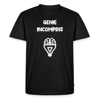 Génie incompris - T-shirt Premium bio Homme - noir - Devant - Nico (187cm)