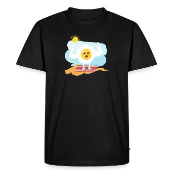 Oeuf (muscles, plage) - T-shirt Premium bio Homme - noir - Devant - Nico (187cm)
