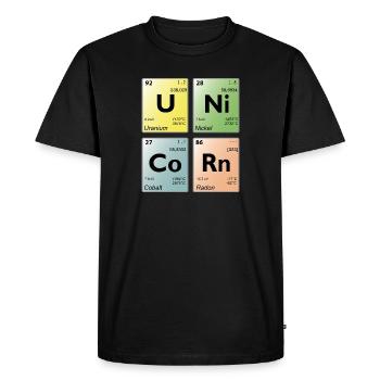 Unicorn Periodensystem - Männer Premium Bio T-Shirt - Schwarz - Vorne - Nico (187cm)