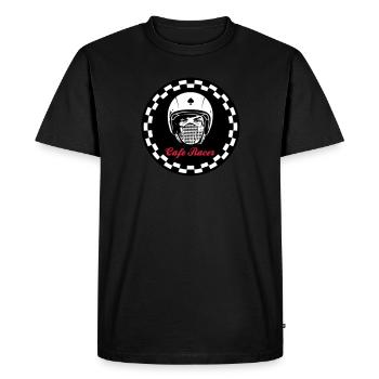 Cafe Racer Logo - Männer Premium Bio T-Shirt - Schwarz - Vorne - Nico (187cm)