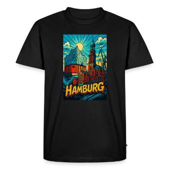 Monument de Hambourg - T-shirt Premium bio Homme - noir - Devant - Nico (187cm)
