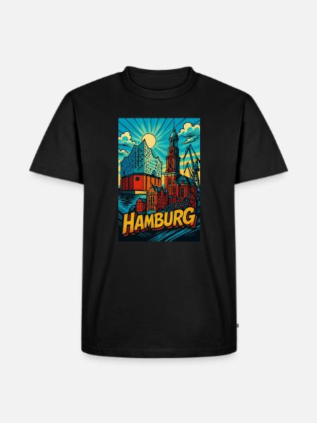 Monument de Hambourg - T-shirt Premium bio Homme - noir