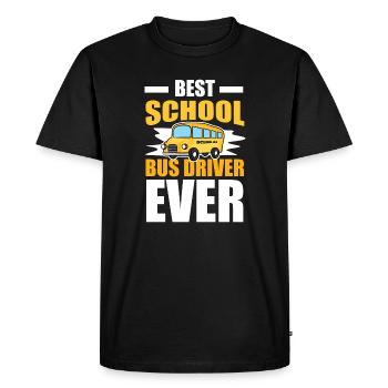 Chauffeur d’autobus Meilleur chauffeur d’autobus scolaire Jamais Idée cadeau - T-shirt Premium bio Homme - noir - Devant - Nico (187cm)
