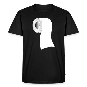 Un rouleau de papier toilette - T-shirt Premium bio Homme - noir - Devant - Nico (187cm)