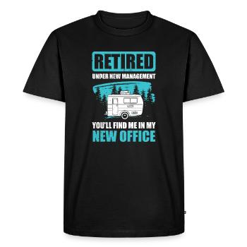 Camping Funny RV New Office Retired Camp Quote - Men's Premium Organic T-Shirt - black - Front - Nico (187cm)