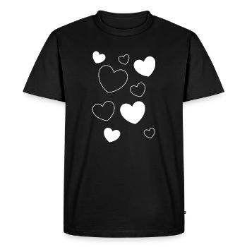 Saint-Valentin, Saint-Valentin, Saint-Valentin - T-shirt Premium bio Homme - noir - Devant - Nico (187cm)