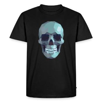 Low Poly Blue Skull - Geometric Gothic Style - Men's Premium Organic T-Shirt - black - Front - Nico (187cm)