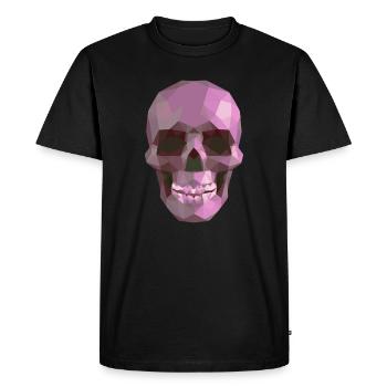 Low Poly Purple Skull - Geometric Gothic Style - Men's Premium Organic T-Shirt - black - Front - Nico (187cm)