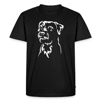 Border Terrier Head « Black Edition » - T-shirt Premium bio Homme - noir - Devant - Nico (187cm)
