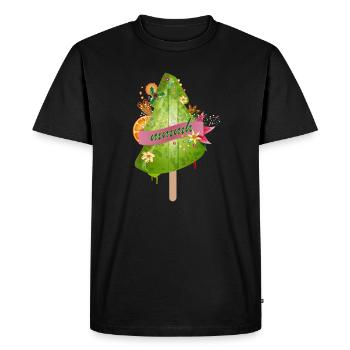 crème glacée lumineuse pour arbre de Noël et décorations de Noël - T-shirt Premium bio Homme - noir - Devant - Nico (187cm)