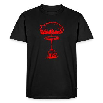Champignon pollinique nucléaire (rouge) - T-shirt Premium bio Homme - noir - Devant - Nico (187cm)