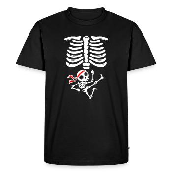 Baby bump Mère Enceinte Grossesse Bébé - T-shirt Premium bio Homme - noir - Devant - Nico (187cm)