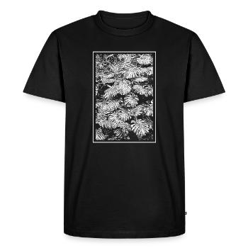 Flowers in Black White Silhouette - Men's Premium Organic T-Shirt - black - Front - Nico (187cm)