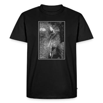 Eléphant blanc - T-shirt Premium bio Homme - noir - Devant - Nico (187cm)