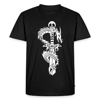 The White Dragon and the Sword - Men's Premium Organic T-Shirt - black - Front - Nico (187cm)