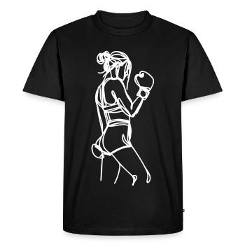 Graphique Boxer - T-shirt Premium bio Homme - noir - Devant - Nico (187cm)