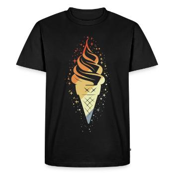Cornet de crème glacée vintage - T-shirt Premium bio Homme - noir - Devant - Nico (187cm)