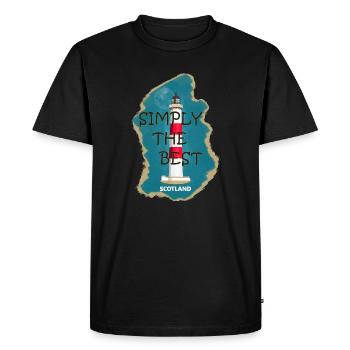 Scotland Lighthouse Tarbat Ness, North Sea Coast - Men's Premium Organic T-Shirt - black - Front - Nico (187cm)