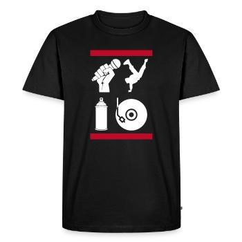Les 4 éléments du hip-hop - T-shirt Premium bio Homme - noir - Devant - Nico (187cm)