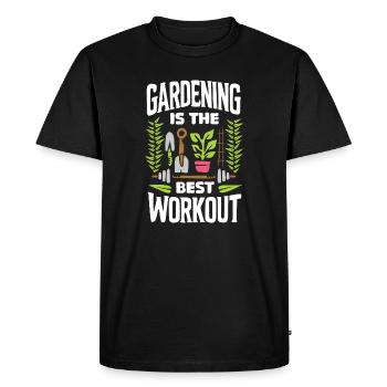 Garden Workout & FItness - travail en salle de sport - T-shirt Premium bio Homme - noir - Devant - Nico (187cm)