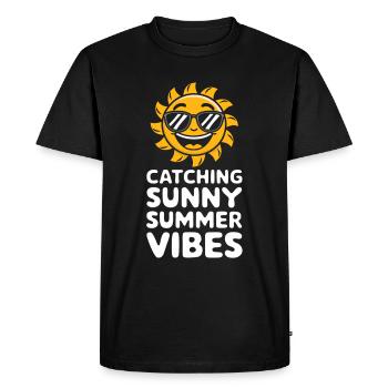 Sunny Summer Moments Vibes Summer Sun - Men's Premium Organic T-Shirt - black - Front - Nico (187cm)