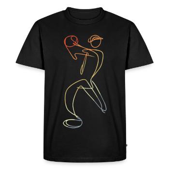 Cricket Bowler Vintage Look - Men's Premium Organic T-Shirt - black - Front - Nico (187cm)