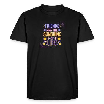 Sunshine Friendship Quote Design - Men's Premium Organic T-Shirt - black - Front - Nico (187cm)