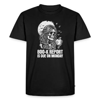 Funny Teacher Skeleton Halloween Classroom - Men's Premium Organic T-Shirt - black - Front - Nico (187cm)