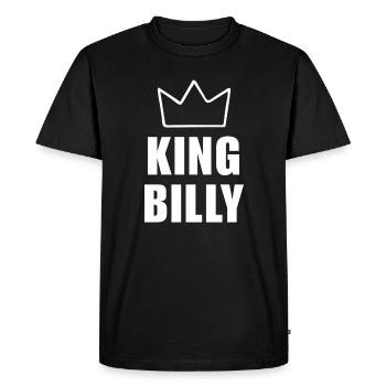 King Billy Crown Shirt – Name Starting with B - Men's Premium Organic T-Shirt - black - Front - Nico (187cm)