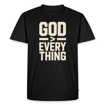Christian God Is Greater Than All - Men's Premium Organic T-Shirt - black - Front - Nico (187cm)