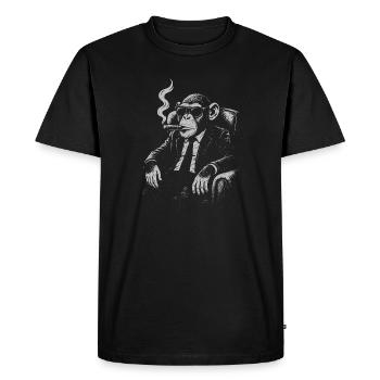 Cigare Singe En Costume - T-shirt Premium bio Homme - noir - Devant - Nico (187cm)