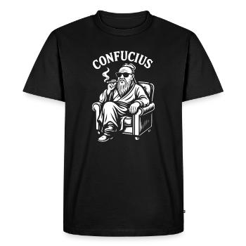 Confucius Lounge Beard Cigar - Men's Premium Organic T-Shirt - black - Front - Nico (187cm)