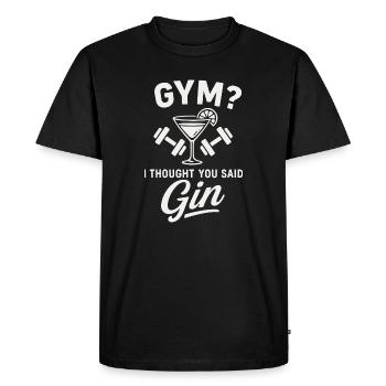 Gym or gin ? - Men's Premium Organic T-Shirt - black - Front - Nico (187cm)