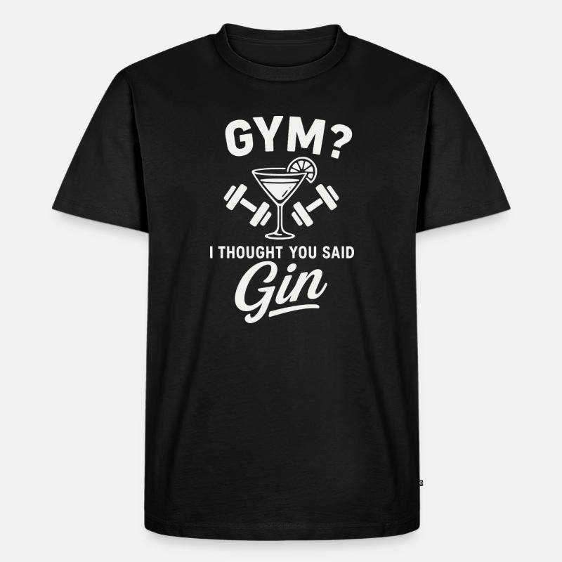 Gym oder Gin ? - Männer Premium Bio T-Shirt - Schwarz